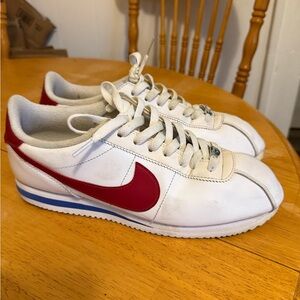 Nike White and Red Athletic Shoes